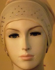 Cream Color Beaded  Hijab underscarf 79